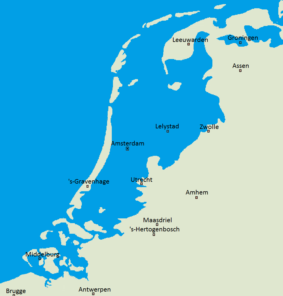 Maps on the Web | Sea level rise, The netherlands, Netherlands - Hoe Ziet Nederland Eruit Als De Dijken Breken