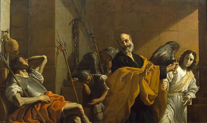 Mattia Preti: bevrijding van Petrus uit de gevangenis. ca. 1665. Akad - Petrus In De Gevangenis