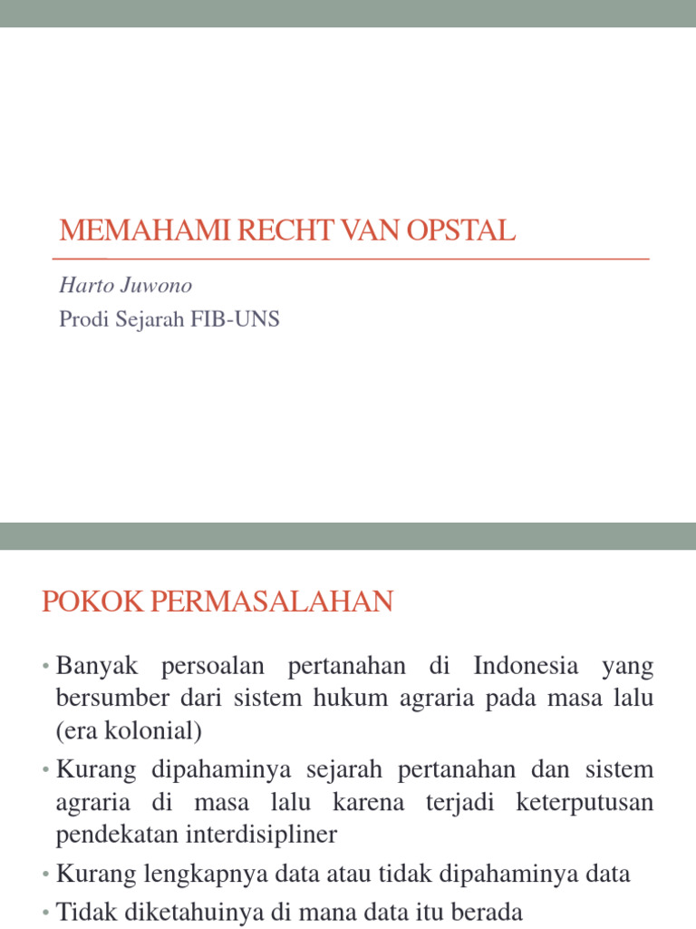 Memahami Recht Van Opstal | PDF - Wat Is Recht Van Opstal