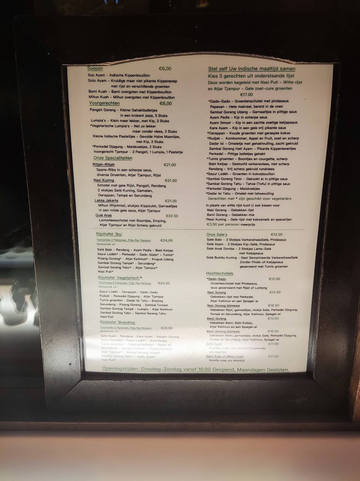 Menu at De jongens van de Branding, Maastricht, Proosdijweg 60 - Van De Branding In De Geraken