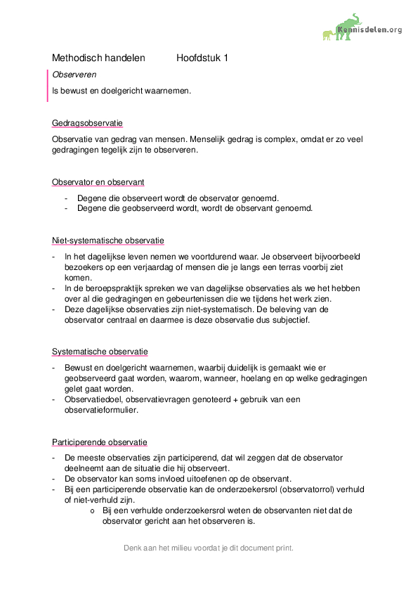 Methodisch handelen Boek observeren registeren rapporteren en - Observeren Registreren Rapporteren En Interpreteren