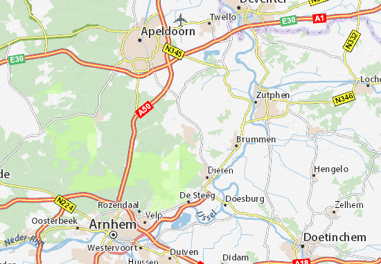 MICHELIN Eerbeek map - ViaMichelin - Plaatsen In De Buurt Van Eerbeek