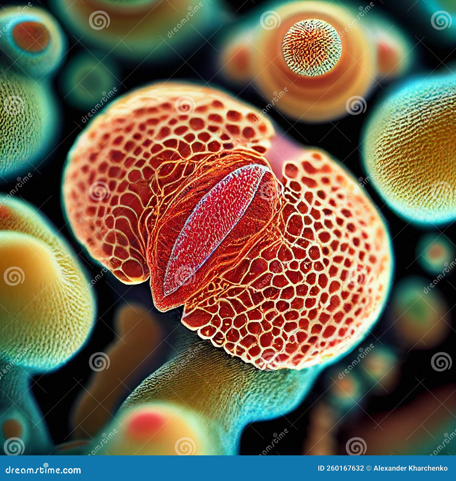 Microbiology Scientific Concept. Abstract Microbiology Microscopic View - Geneesmiddel Dat Micro Organismen Dood