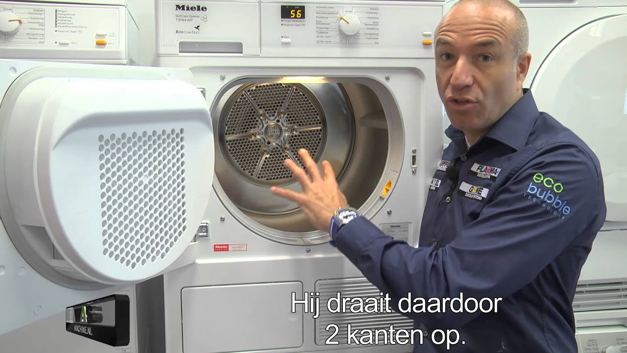Miele droger T8164WP productvideo, uitleg wasmachine.nl - YouTube - Groene Zeep In De Wasmachine