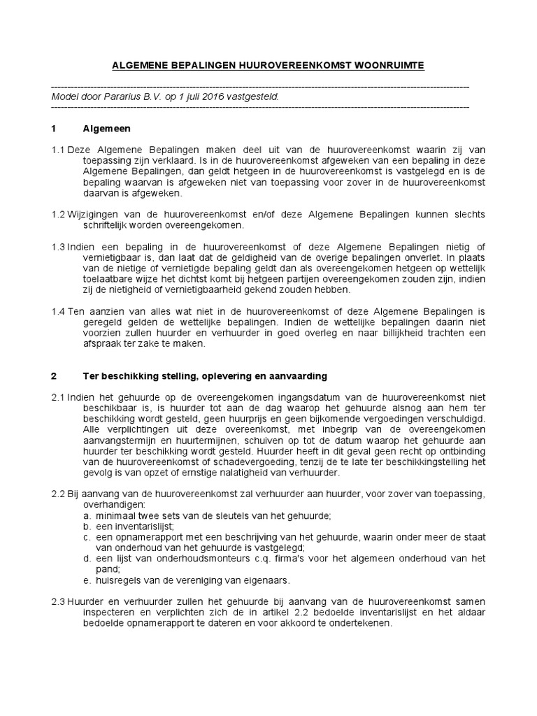 Roz Algemene Bepalingen Kantoorruimte 2015