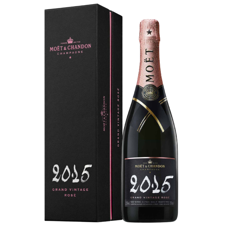MOET & CHANDON champagne Grand Vintage Rosé 2015 with case - Moet Ik Dit Nu Doen Uitleg