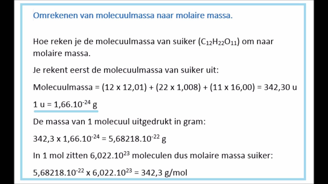molaire massa 1 - YouTube - Hoe Bereken Je De Molecuulmassa