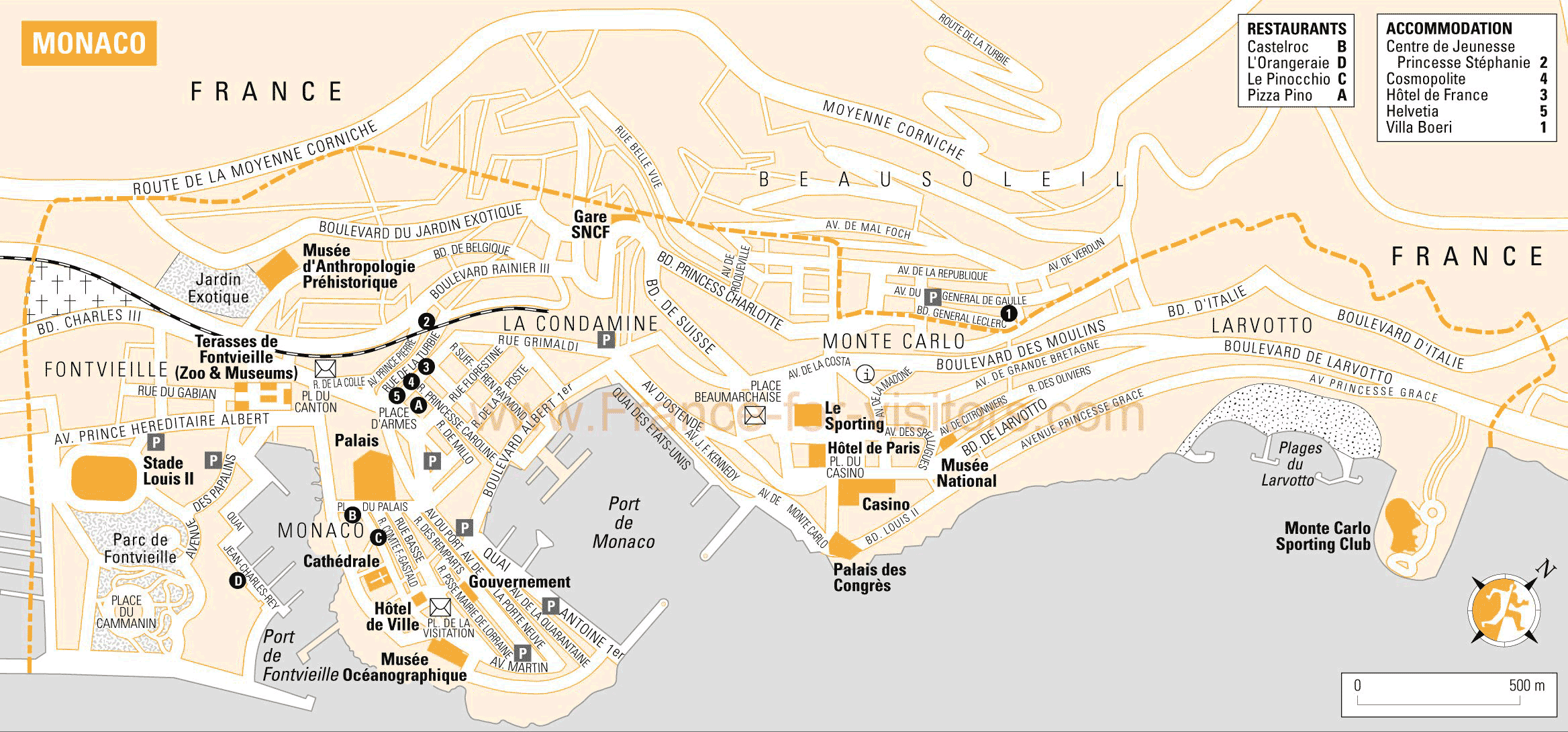 Monaco City Map - MapSof.net - Waar Ligt Monaco Op De Kaart