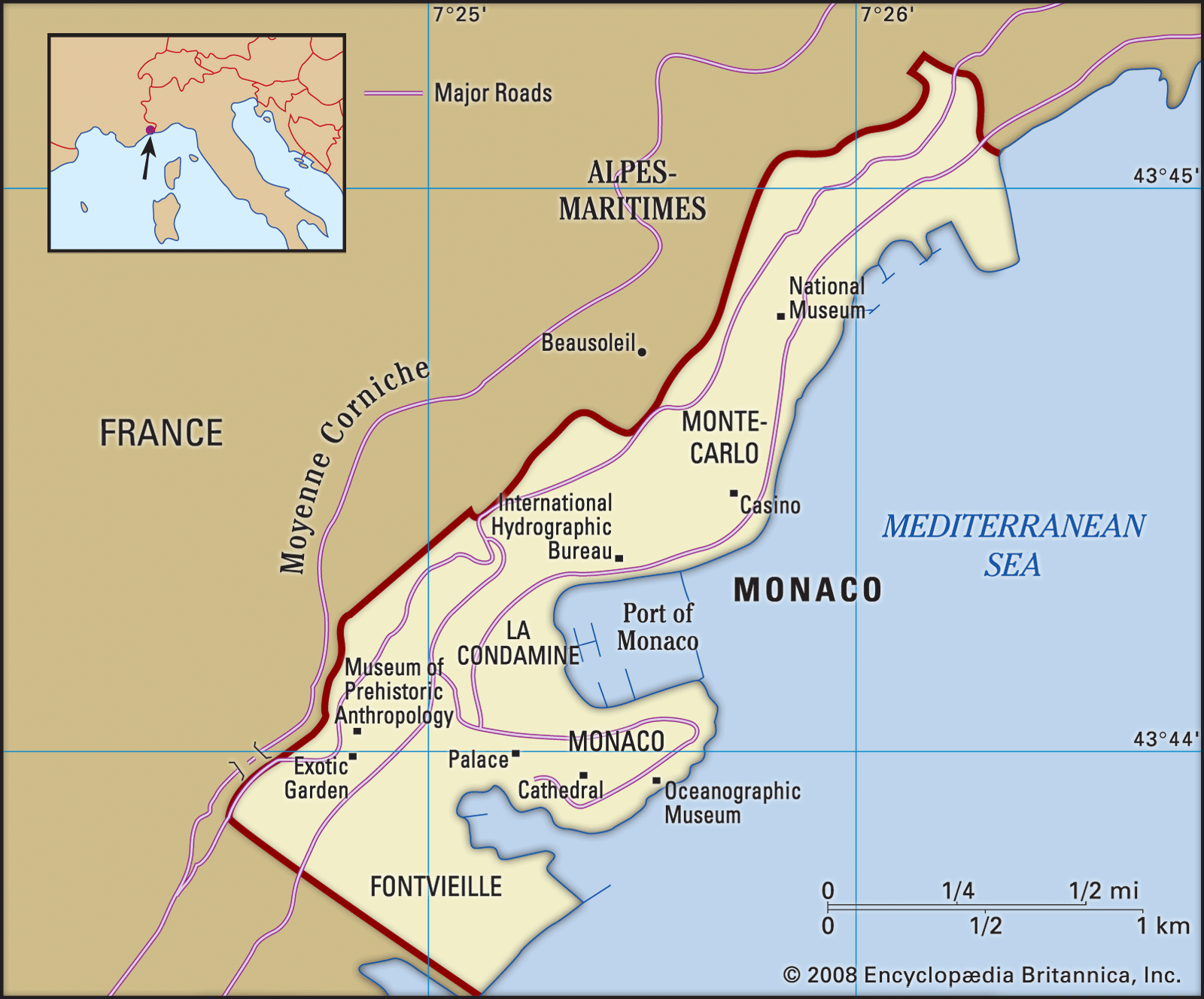 Monaco summary | Britannica - Waar Ligt Monaco Op De Kaart