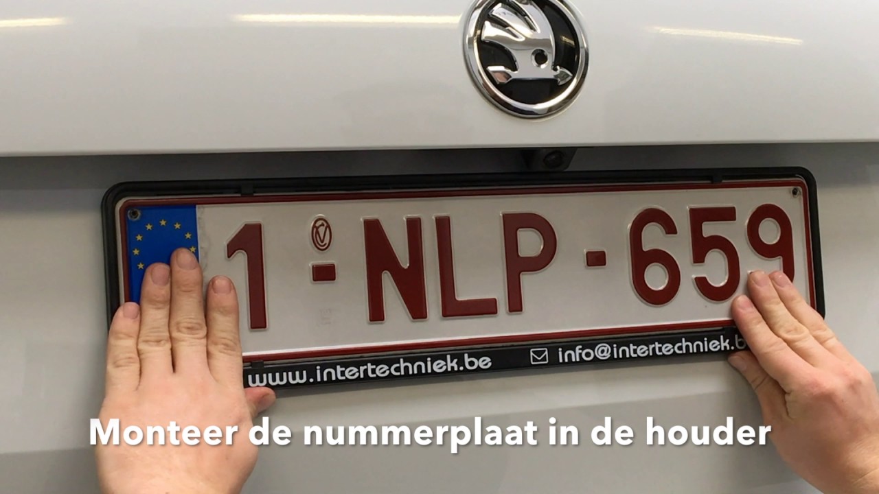 Montage van nummerplaathouder en nummerplaat | Intertechniek - YouTube - Hoeveel Schrijft Een Auto Af