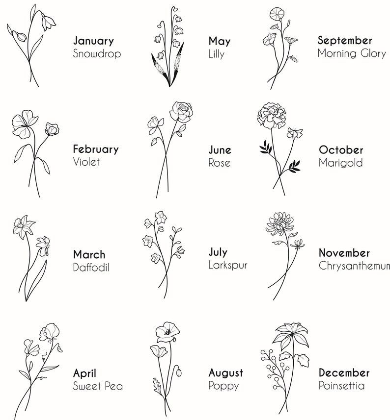Mother's Day Gift Personalized Birth Flower Ring Birth Month Flower - Welke Bloem Hoort Bij Mijn Naam