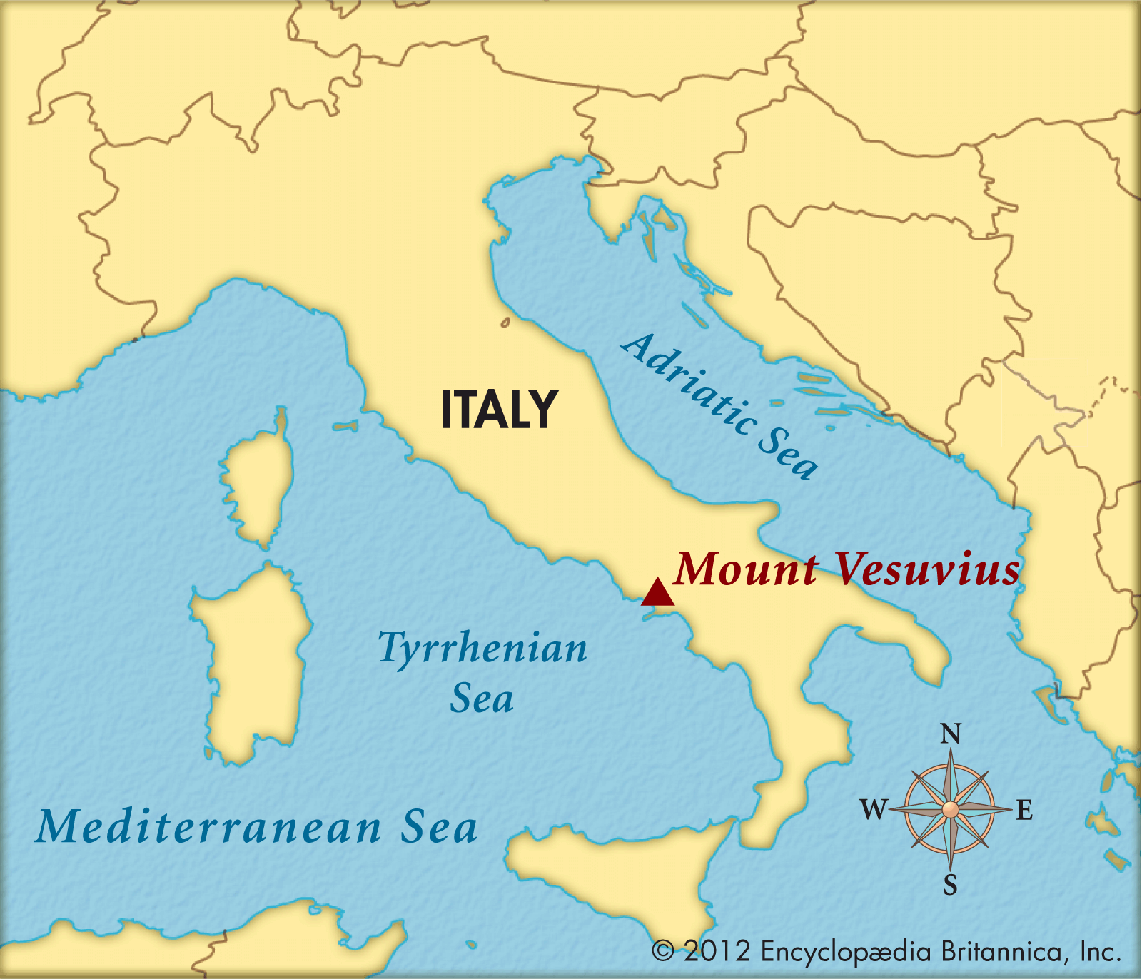 Waar Ligt De Vesuvius Op De Kaart Van Europa