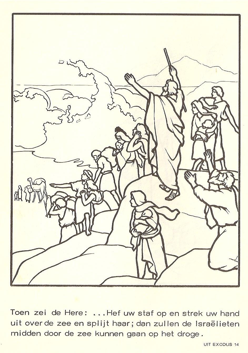 Mozes leidt het volk door de rode zee Bible Coloring Pages, Coloring - Het Verhaal Van Mozes In De Bijbel