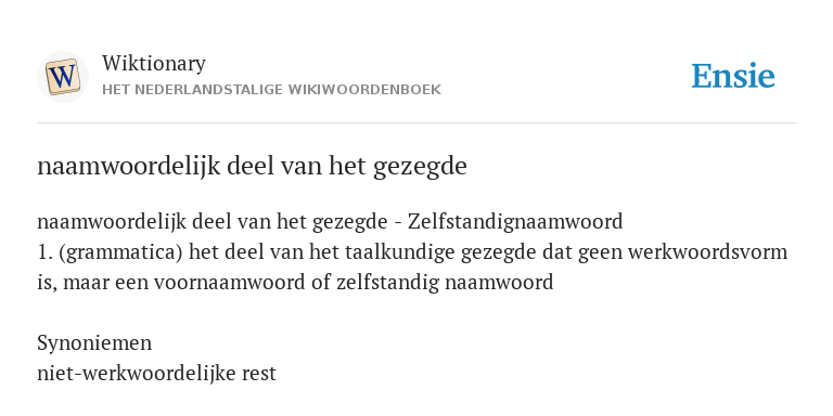 naamwoordelijk deel van het gezegde - de betekenis volgens - Naamwoordelijk Deel Van Het Gezegde