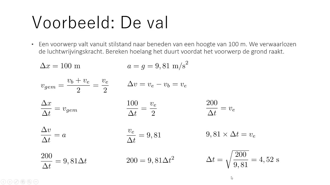 Natuurkunde beweging 10 valbeweging (vwo) - YouTube - Gemiddelde N Term Natuurkunde Vwo
