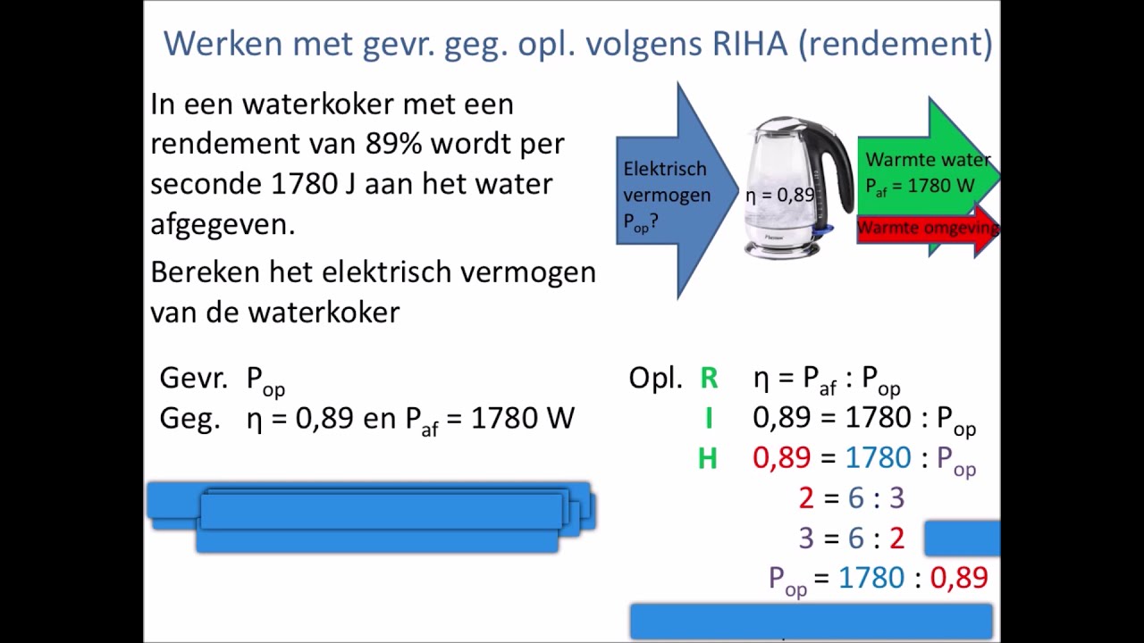 Natuurkunde Rendement, opgenomen vermogen berekenen - YouTube - Box 3 Werkelijk Rendement Berekenen