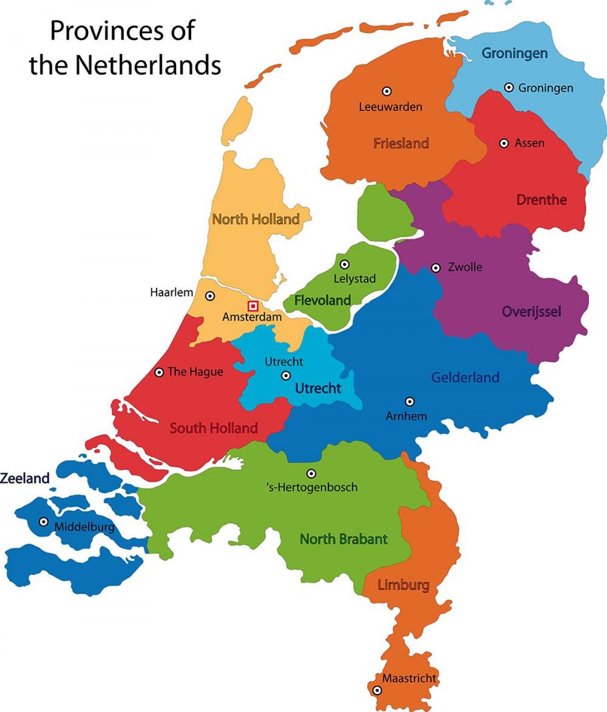 Nederland provincies kaart - Kaart van Nederland provincies (West - Kaart Met Provincies Van Nederland