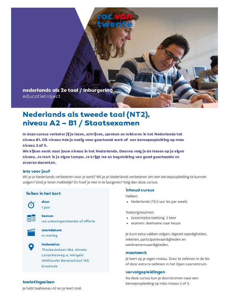 Nederlands Als Tweede Taal Nt2