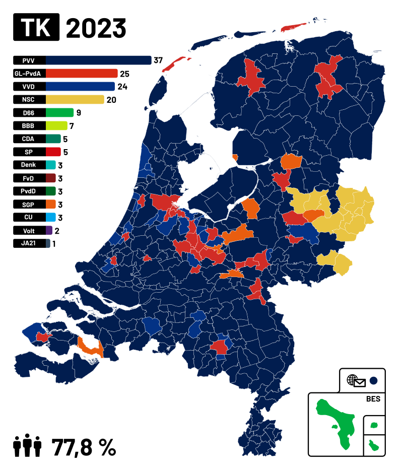 Netherland. Legislative Election 2023 - Electoral Geography 2.0 - Hoeveel Vrouwen In De Tweede Kamer 2023