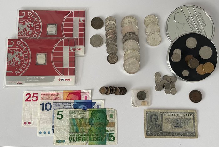 Netherlands. 10 en 50 Gulden munten en alle andere centen - Catawiki - Briefje Van 2 5 Gulden
