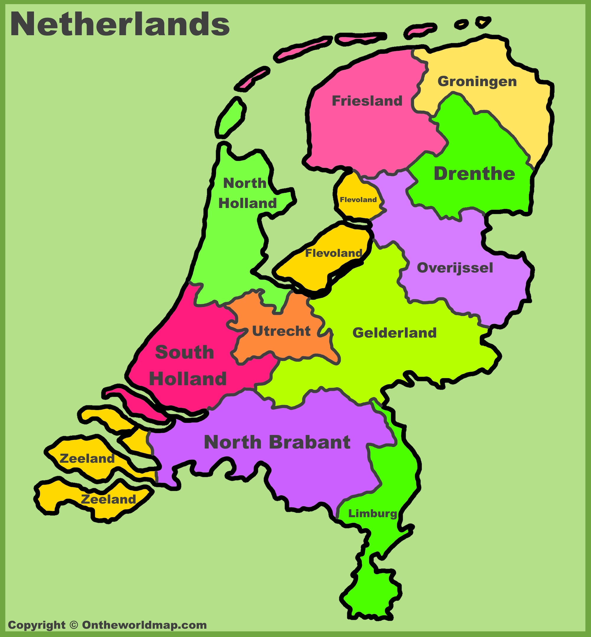 Netherlands Provinces Map | List of Provinces of the Netherlands - Welke Provincie Heeft De Meeste Inwoners