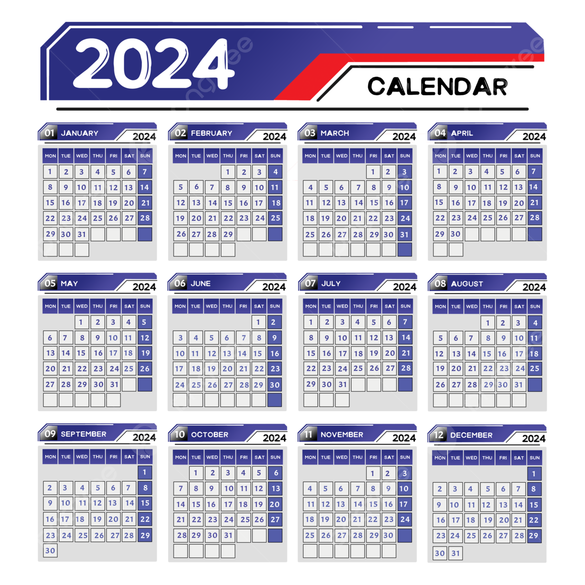 New 2024 Calendar, Calender, 2024, New PNG Transparent Clipart Image - Week Van De Psychiatrie 2024