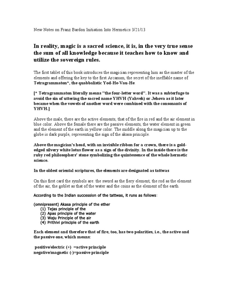 New Notes On Franz Bardon Initiation Into Hermetics 3 | Download Free - Franz Bardon Initiation Into Hermetics