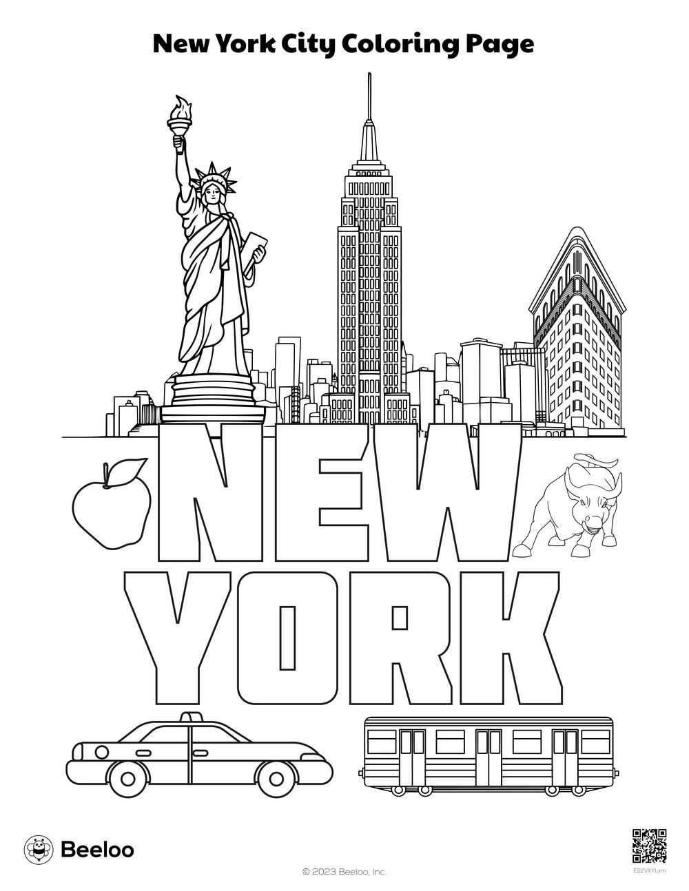 New York City Coloring Page • Beeloo Printable Crafts and Activities - Grootste Stadsdeel New York Qua Oppervlakte