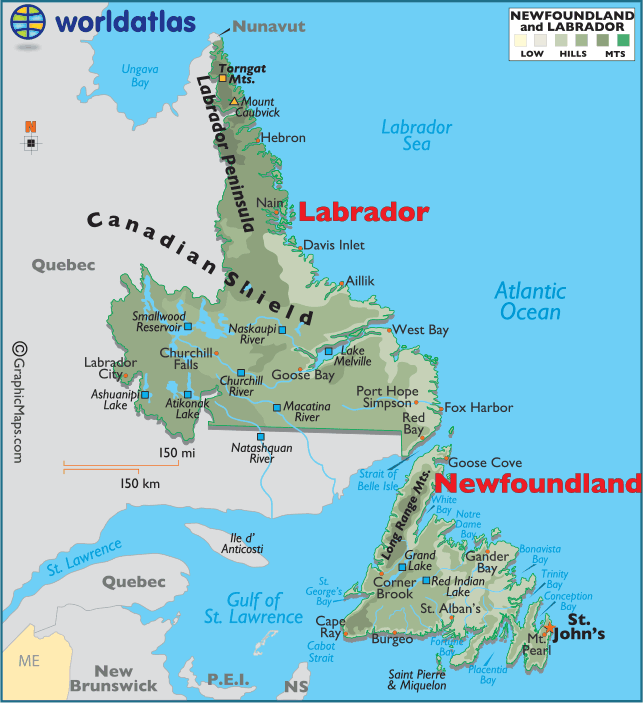 Canadees Eiland Dat Samen Met Labrador Een Provincie Vormt