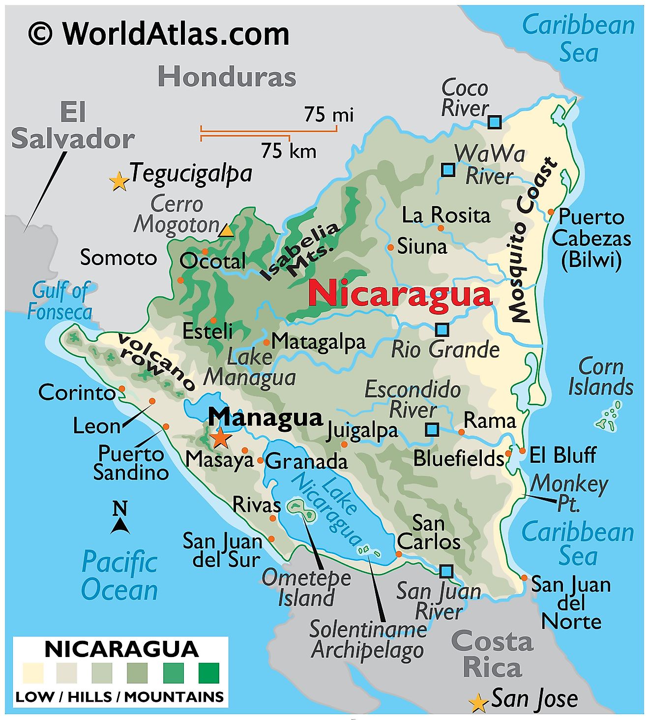Nicaragua Maps & Facts - World Atlas - Nicaragua V United States Of America