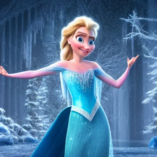 Nicolas Cage playing Elsa in Frozen (2013), film | Stable Diffusion - Wie Speelt Elsa In Frozen