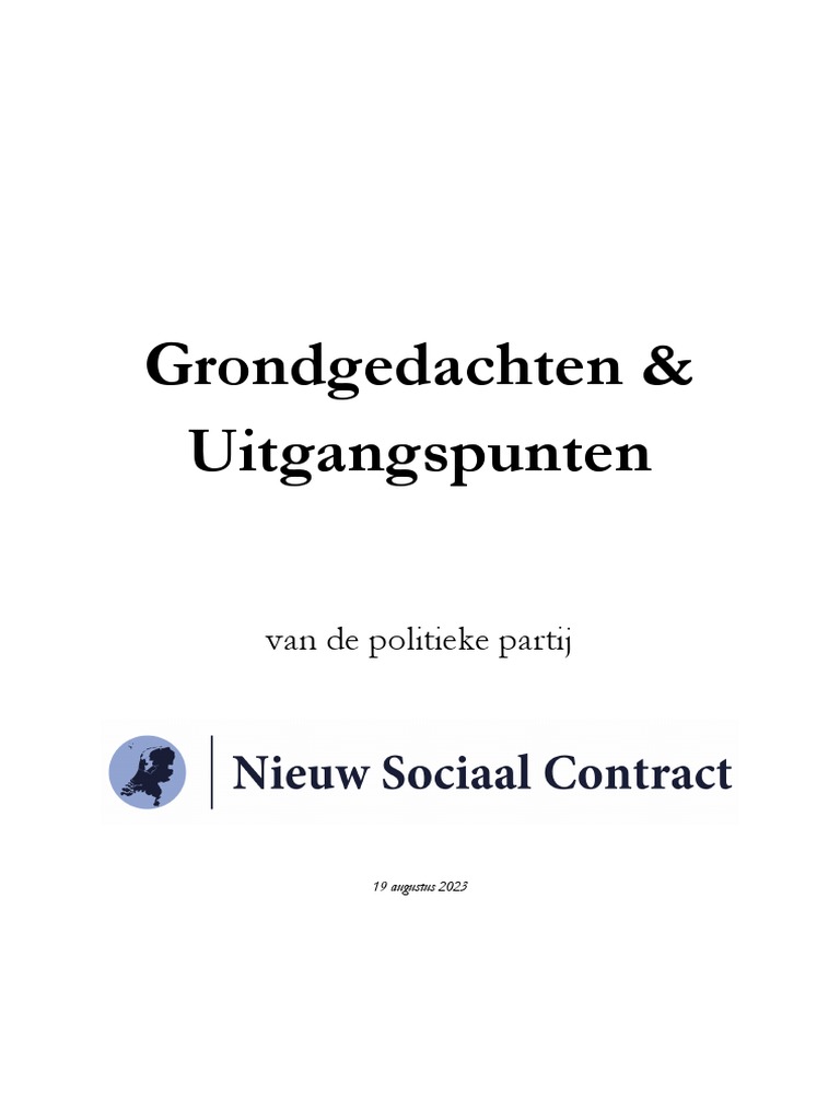 Nieuw Sociaal Contract - Grondbeginselen & Uitgangspunten | PDF - Nieuw Sociaal Contract Links Of Rechts