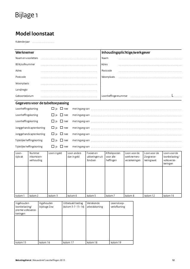 Nieuwsbrief Loonheffingen 2013 - Naam En Voorletters Loonheffing Voorbeeld