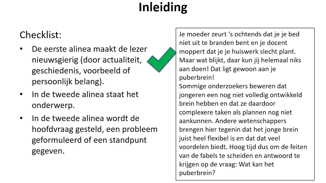 NN5 H2 Schrijven voorbeeld inleiding slot ingesproken 2 - YouTube - Hoe Maak Je Een Goede Inleiding
