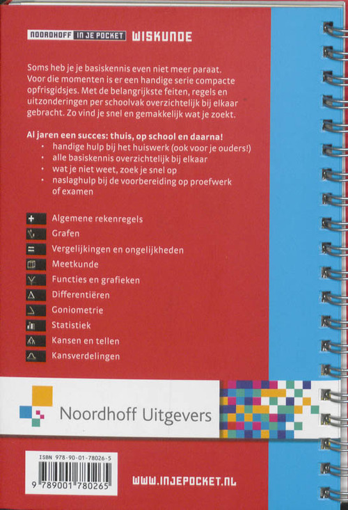 Noordhoff Wiskunde in je pocket, E. Broekema | Boek | 9789001780265 | Bruna - Noordhoff In Je Pocket Nederlands