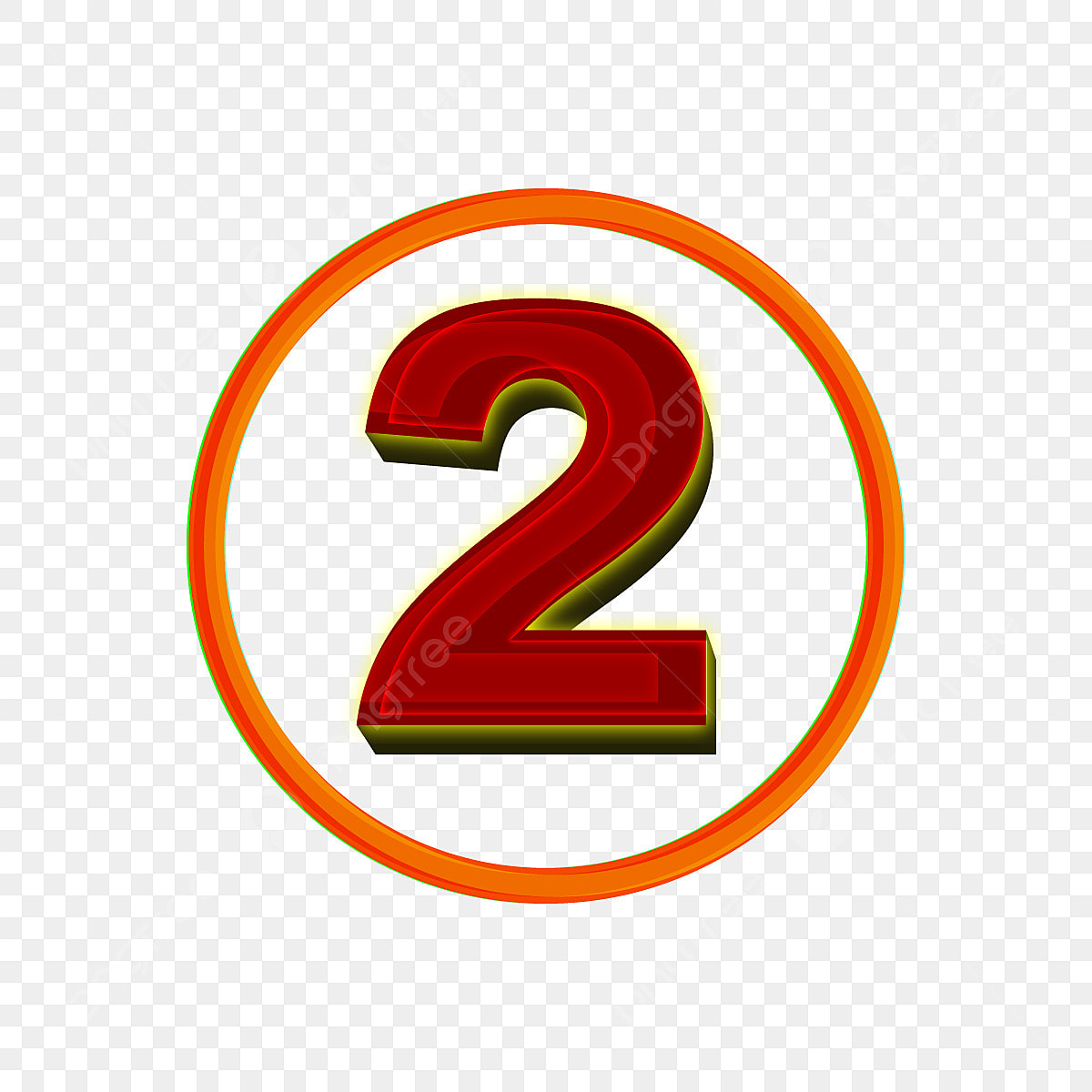 Number 2 Clipart PNG Images, 3d Numbers 2 In A Circle On Transparent - 2 Cilinder Modus Volkswagen Uitzetten
