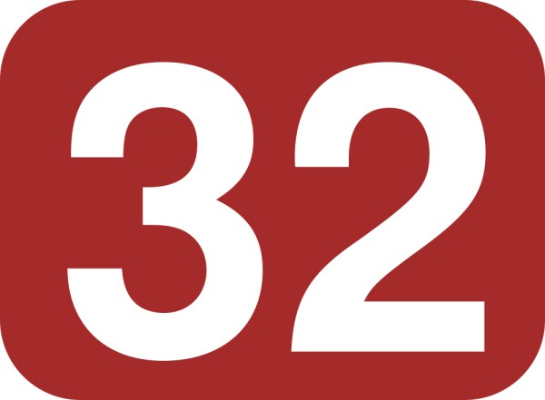 Number 32 - Free Picture of the Number Thirty Two - 32 Of 36 Uur Werken In De Zorg