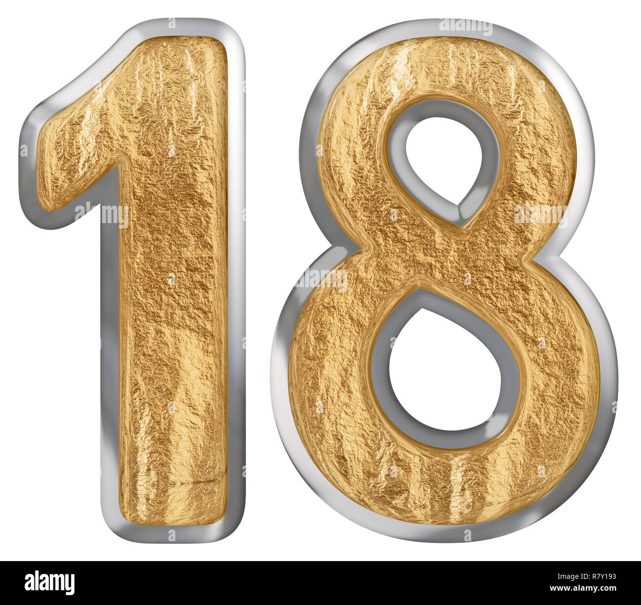 Numeral 18 Eighteen Isolated On Stockfotos & Numeral 18 Eighteen - 18 Jaar Middelbare School Geld