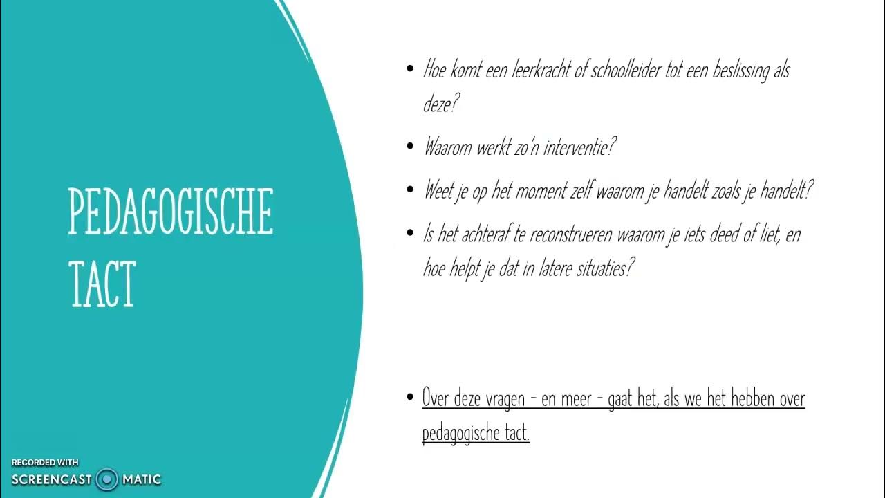 OA - Les 6.1 - Pedagogische tact - YouTube - Waarmee Houdt Een Pedagoog Zich Bezig