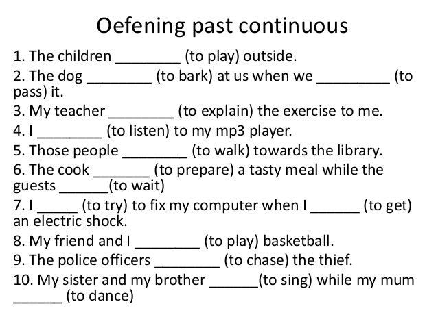 Oefenen Past Simple En Past Continuous