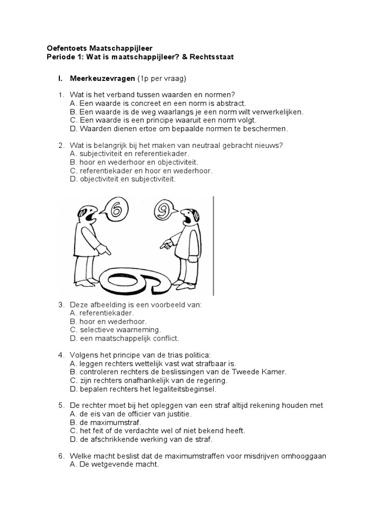 Oefentoets Wat Is Maatschappijleer & Rechtsstaat 20-21 | PDF - Oefentoets Maatschappijleer Havo 4 Parlementaire Democratie