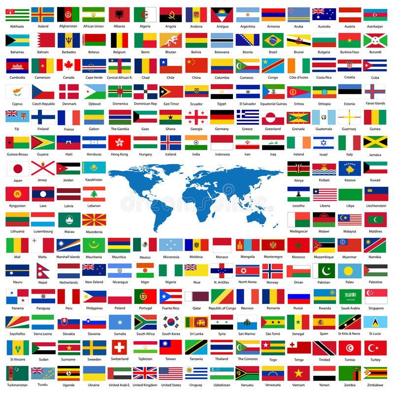 Officiële Vlaggen van de wereld royalty-vrije illustratie | Flags of - Vlaggen Van De Wereld Met Naam In Het Groot