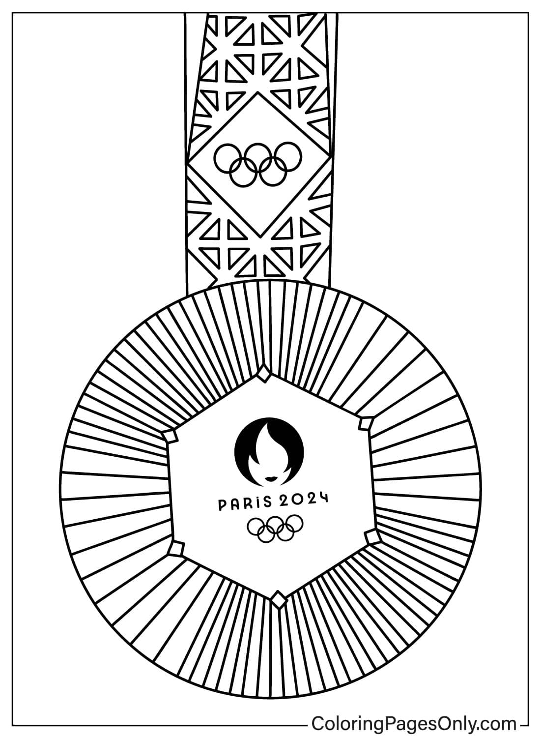 Olympische medaille 2024. Gratis kleurplaten om te printen - Wielersport Op De Olympische Zomerspelen - Crosscountry Medailles