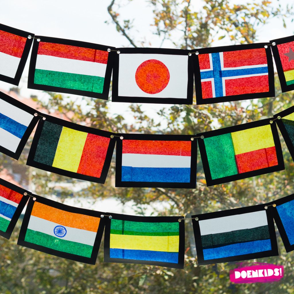 Olympische vlaggen knutselen (Doenkids!) | School kunstprojecten - Waar Staat De Olympische Vlag Voor
