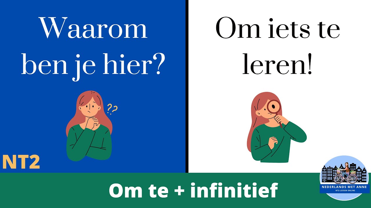 🧐OM .. TE + werkwoord. Zinnen maken met ‘om te’. Nederlands leren: NT2 - Moeilijke Woorden Om Te Spellen