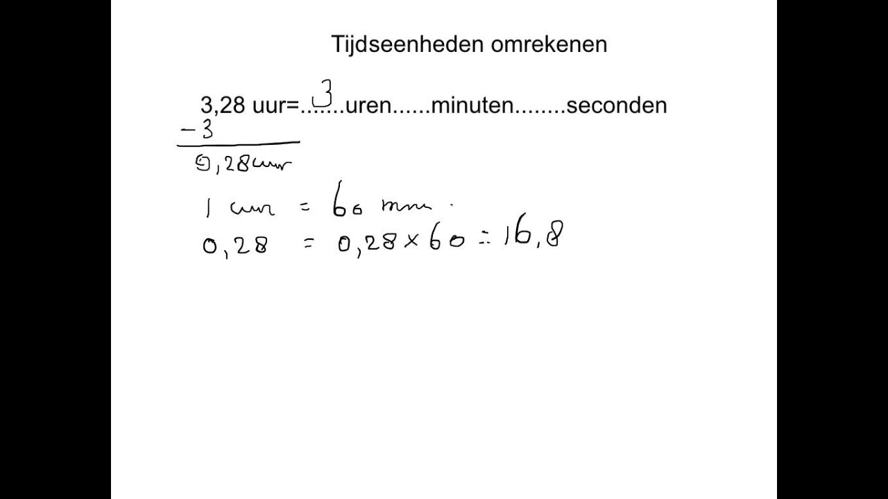 omrekenen van uren naar uren, minuen en seconden - YouTube - Hoeveel Uur Is 90 Minuten