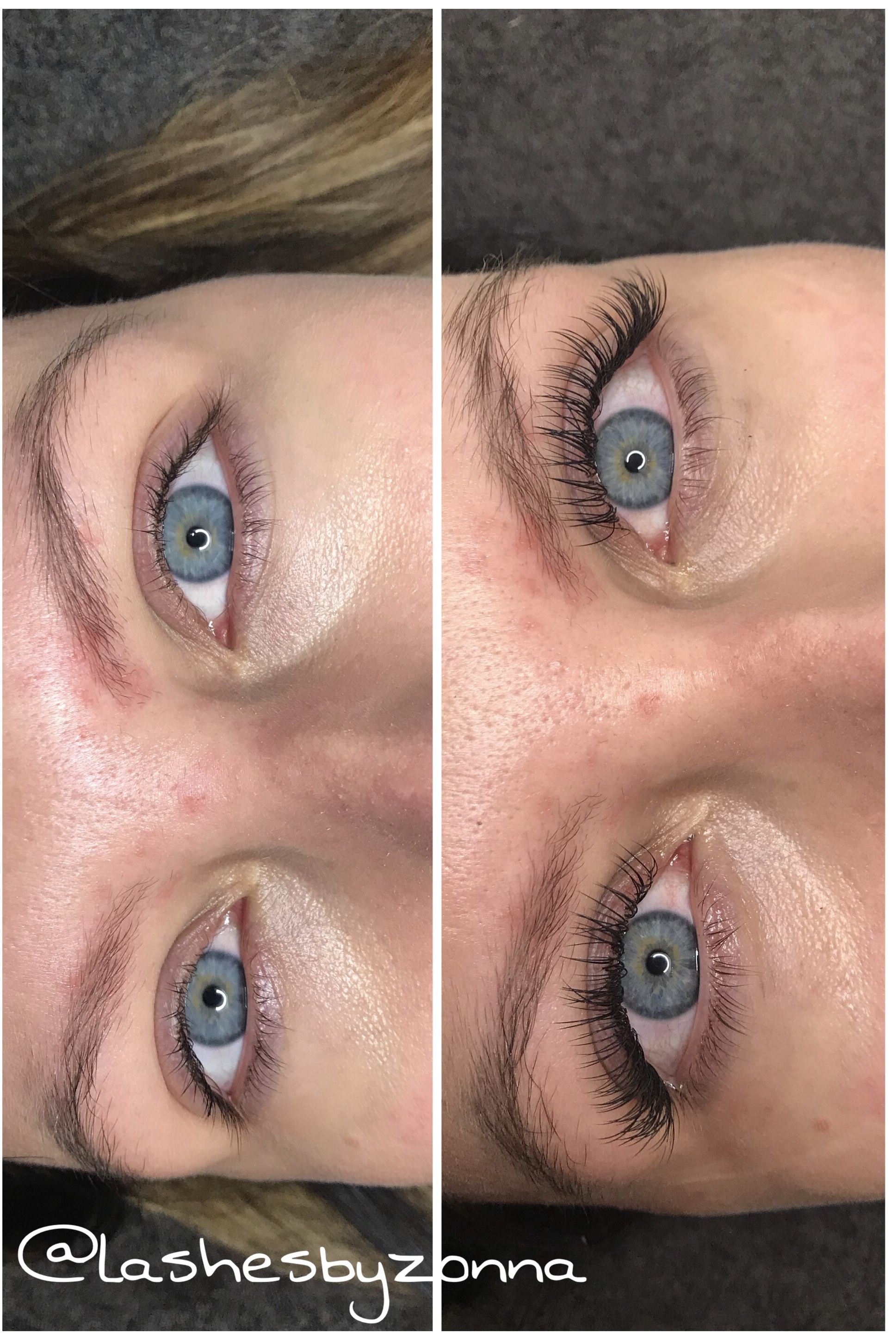 One by One wimper extensions Voor en na, before and after eyelash - Wimpers Verven Voor En Na