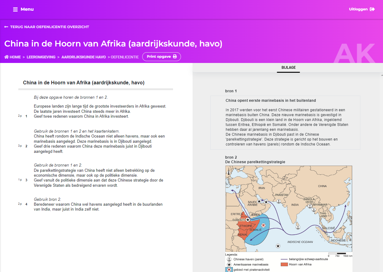 Oefentoets Aardrijkskunde De Geo Havo/vwo 1 Hoofdstuk 2