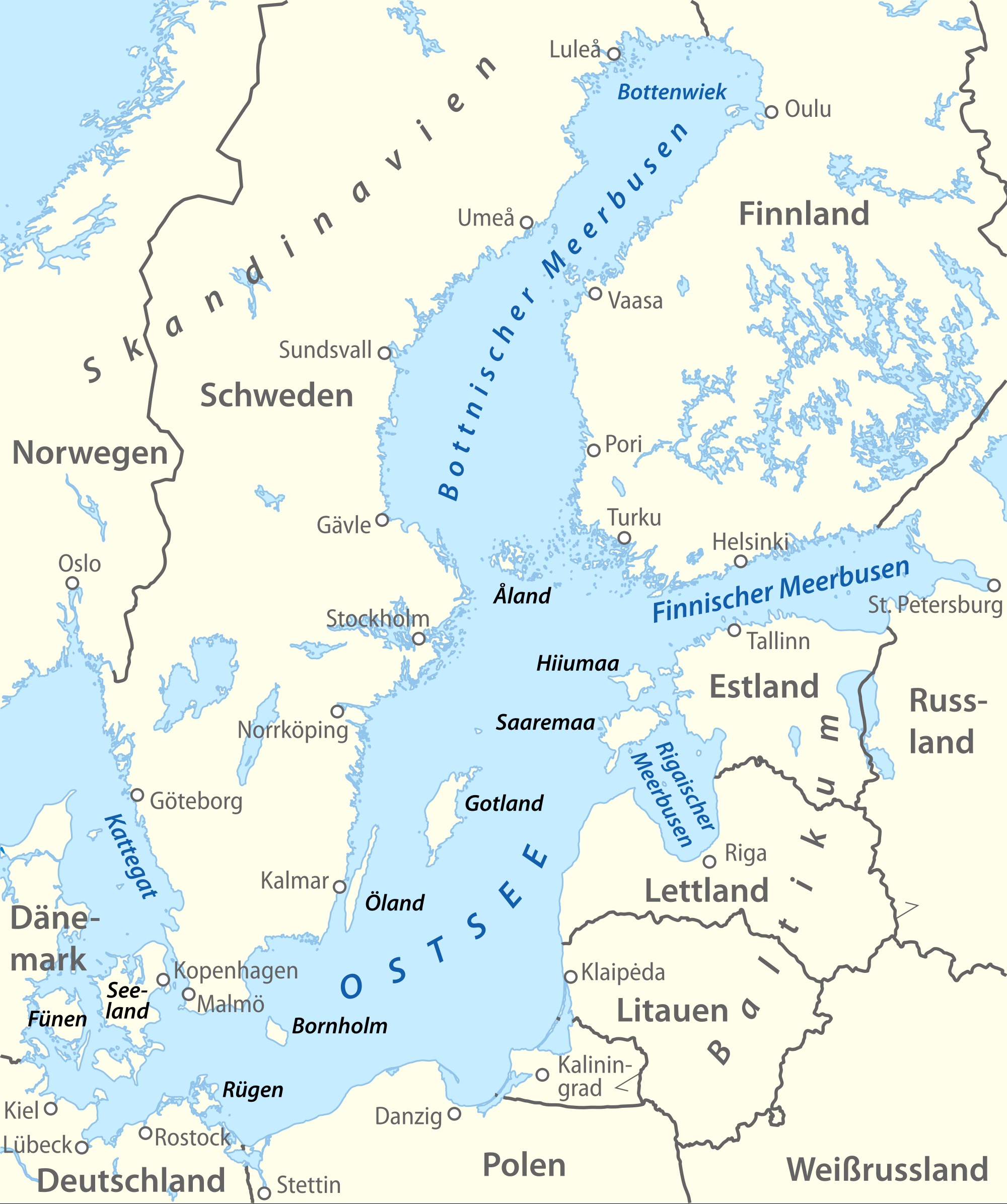 Online-Hafenhandbuch Deutschland: Die Ostsee, Übersicht und Einteilung - Rusland Wil Grenzen Oostzee Aanpassen