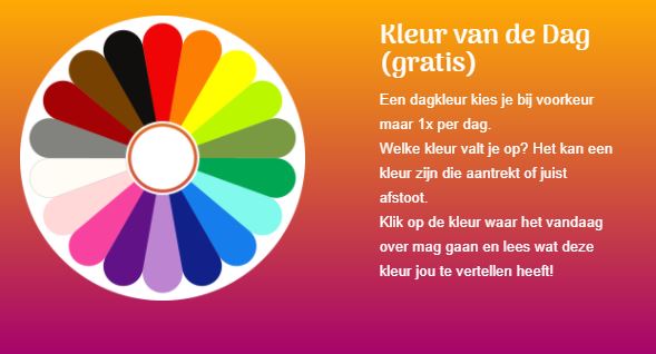Online kleurkaartlegging Kleur van de Dag - Kracht van Kleur - Kleuren Van De Dagen